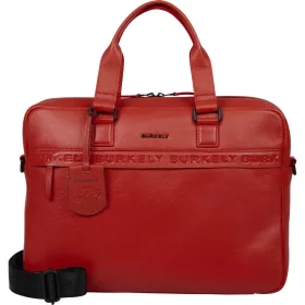    Červená kožená taška na notebook Burkely Minimal Mason 15,6" 40 x 28 cm