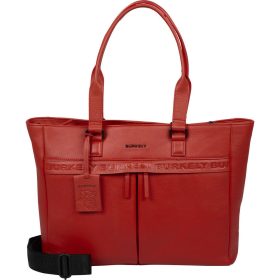    Burkely Minimal Maison červená dámska kožená taška na notebook cez rameno 15,6" 37 x 30 cm