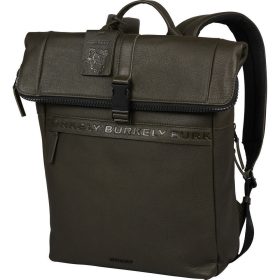    Burkely Minimal Manson Rolltop tmavozelený kožený batoh s držiakom na notebook 14" 37 x 29 cm