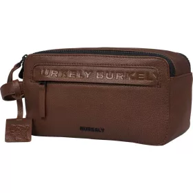    Kožená toaletná taška Burkely Minimal Mason koňakovo hnedá 25 x 15 cm