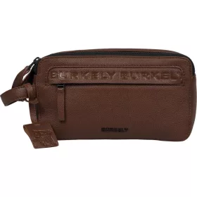    Kožená toaletná taška Burkely Minimal Mason koňakovo hnedá 25 x 15 cm