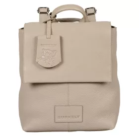    Kožený dámsky batoh Burkely Just Jolie béžový, bočná taška, taška na notebook 33 x 31 cm
