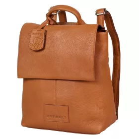    Burkely Just Jolie koňak dámsky kožený batoh, bočná taška, taška na notebook 33 x 31 cm