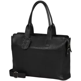    Burkely Antique Avery Black dámska kožená taška na notebook cez rameno 15,6"