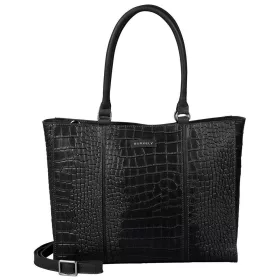   Burkely About Ally Workbag hnedá dámska kožená taška cez rameno s krokotlačou 15"