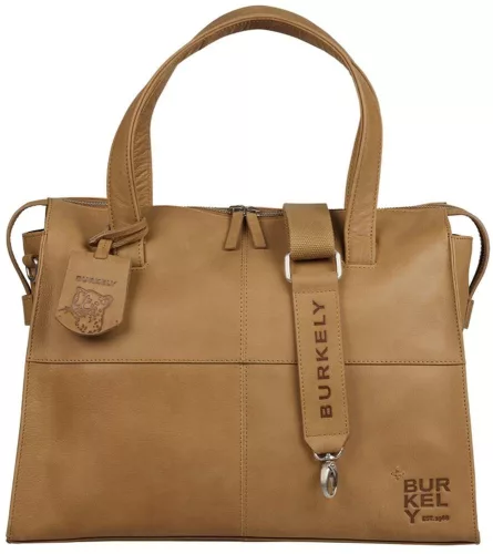  Dámska kožená taška cez rameno Burkely Soft Skylar Cognac, taška na notebook 13,3"