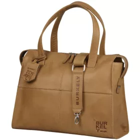    Dámska kožená taška cez rameno Burkely Soft Skylar Cognac, taška na notebook 13,3"