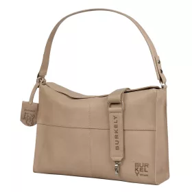    Dámska kožená taška cez rameno Burkely Even Ella Hobo béžovej farby