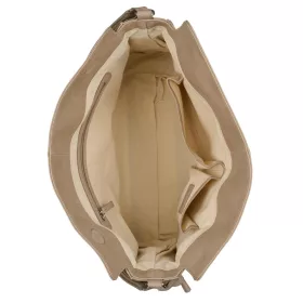    Dámska kožená taška cez rameno Burkely Even Ella Hobo béžovej farby