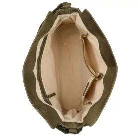    Dámska kožená taška cez rameno Burkely Even Ella Hobo béžovej farby