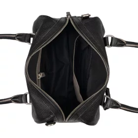    Burkely Croco Cassy čierna dámska kožená taška cez rameno, kabelka