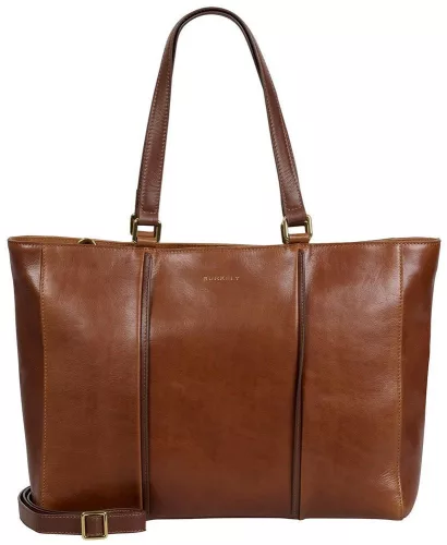  Burkely About Ally Workbag hnedá dámska kožená taška cez rameno s krokotlačou 15"