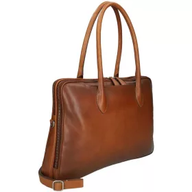    Burkely About Ally Workbag hnedá dámska kožená taška cez rameno s krokotlačou 15"
