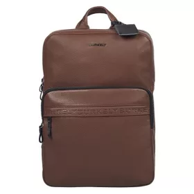    Čierna kožená taška na notebook Burkely Bold Bobby, bočná taška 15"