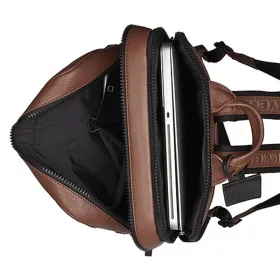    Čierna kožená taška na notebook Burkely Bold Bobby, bočná taška 15"