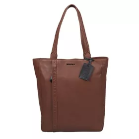    Dámska kožená taška cez rameno Burkely Bold Bobby Cognac, taška na notebook 14"