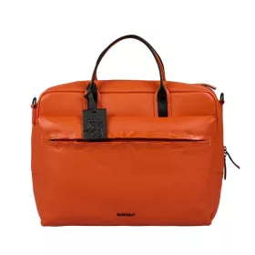    Oranžová kožená taška na notebook Burkely Moving Maddox, bočná taška 15,6"