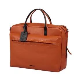    Oranžová kožená taška na notebook Burkely Moving Maddox, bočná taška 15,6"