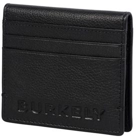    Kožené puzdro na kreditné karty Burkely COOL COLBIE v čiernej farbe, 10 × 8 cm