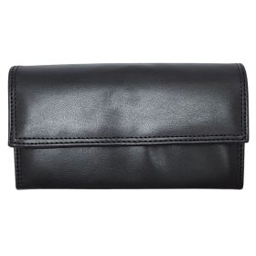    Čierna kožená čašnícka peňaženka, aktovka 17,5 × 10 cm