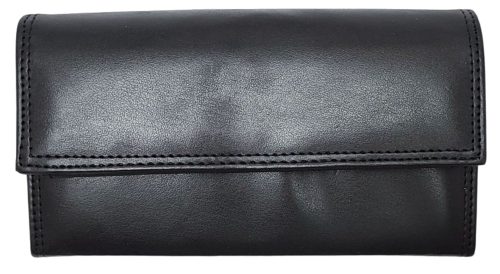  Čierna kožená čašnícka peňaženka, aktovka 17,5 × 10 cm