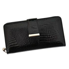    Jennifer Jones 5280-2 čierna lakovaná dámska peňaženka 16,5 x 9 x 3 cm