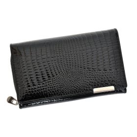    Jennifer Jones 5261-2 čierna dámska lakovaná peňaženka 16 x 9,5 x 3,8 cm