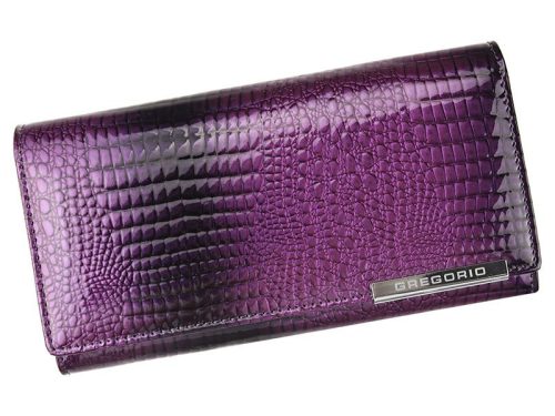  Dámska peňaženka Gregorio GF100 z fialovej hovädzej kože 18,5 x 10 x 3 cm