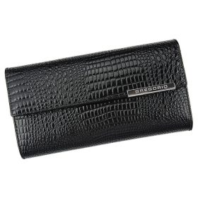    Dámska kožená peňaženka Gregorio GF109 čierna 18,5 x 10 x 3 cm