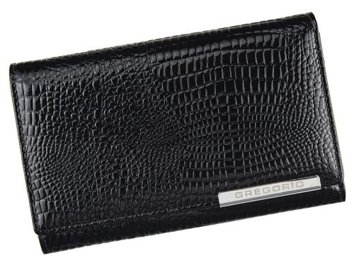  Gregorio GF112 čierna dámska kožená peňaženka 15 x 10 x 3 cm