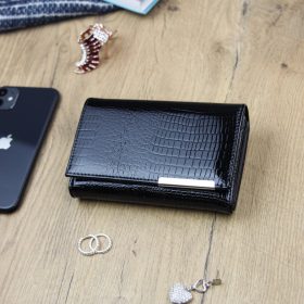    Gregorio GF112 čierna dámska kožená peňaženka 15 x 10 x 3 cm