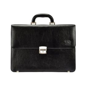    Stefania B550 BY čierna unisex kožená aktovka 37,5 x 27 x 12 cm