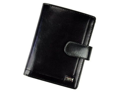  Pánska kožená peňaženka Rovicky PC-101L-BAR s RFID čipom, čierna, 10 x 13 x 2,5 cm