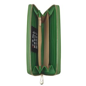    Výber dámskej zelenej koženej peňaženky, 19,5 x 10,5 cm