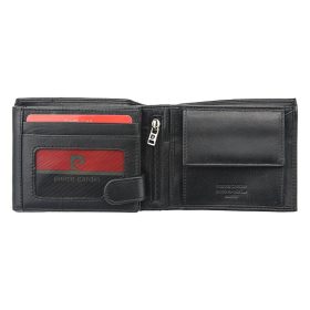    Pierre Cardin TILAK07 325 čierno-červená pánska kožená peňaženka 12 x 9,5 cm