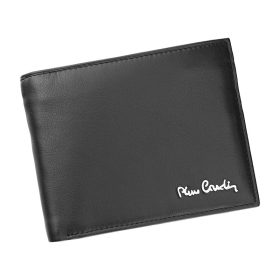    Pierre Cardin TILAK09 325 čierna pánska kožená peňaženka 12 x 9,5 cm