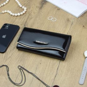    Gregorio ZLF-100 čierna dámska peňaženka z hovädzej kože 18,5 x 9,5 x 3,5 cm