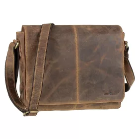    Kožená horizontálna taška cez rameno Greenburry, bočná taška 14"