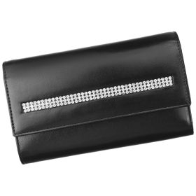    Rovicky CPR-047-CRY-BAR čierna dámska kožená peňaženka 18,5 x 11 x 3,5 cm