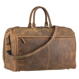    Greenburry starožitný efekt hnedá kožená cestovná taška 49x33 cm