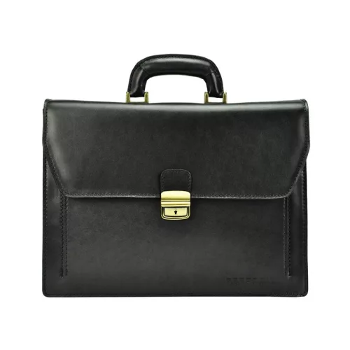  Gregorio 819-1 čierna unisex kožená aktovka 38 x 28 x 9 cm