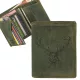  Lovecká kožená peňaženka so vzorom jeleňa Greenburry, olivová