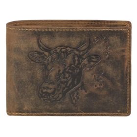 Kožená peňaženka s potlačou hlavy býka Greenburry