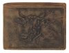  Kožená peňaženka s potlačou hlavy býka Greenburry