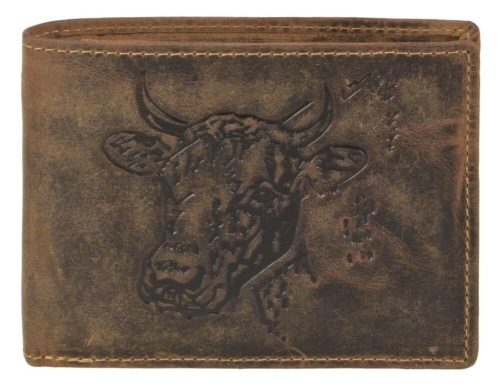  Kožená peňaženka s potlačou hlavy býka Greenburry