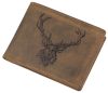  Pánska kožená peňaženka Greenburry hunter s potlačou hlavy jeleňa