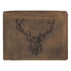    Pánska kožená peňaženka Greenburry hunter s potlačou hlavy jeleňa