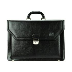    Stefania B405 BY čierna unisex kožená aktovka 41,5 x 30 x 13 cm