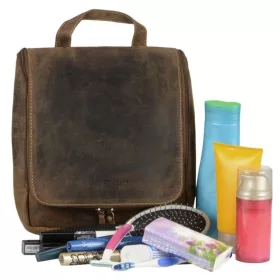  Hnedá kožená závesná lampa Greenburry