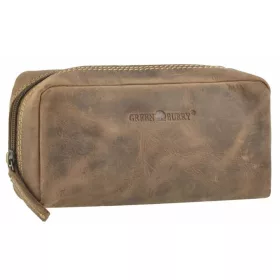    Kožená kozmetická taštička Greenburry hnedá, držiak na pero